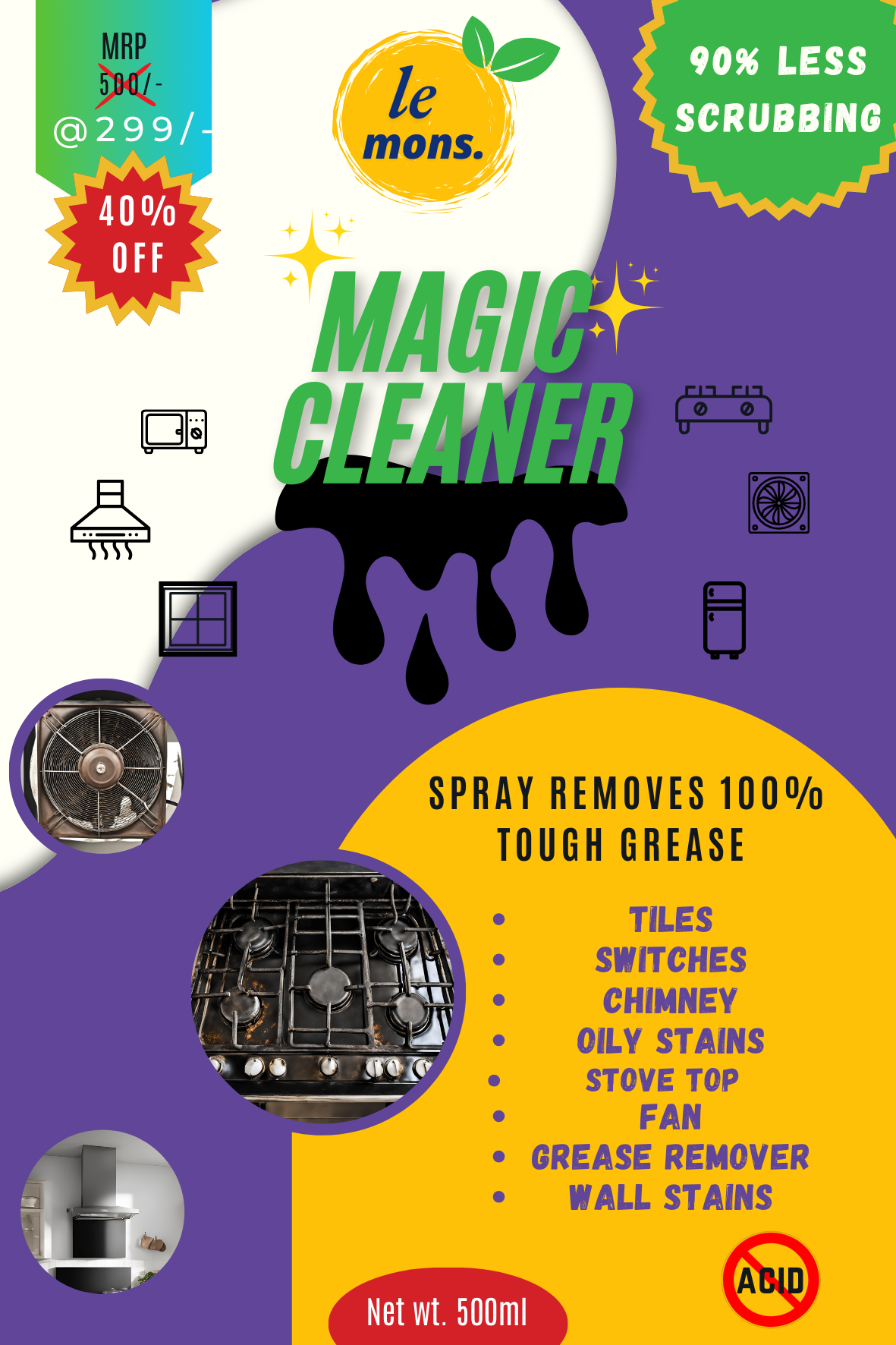 Kitchen cleaner & Oily Stain remover
