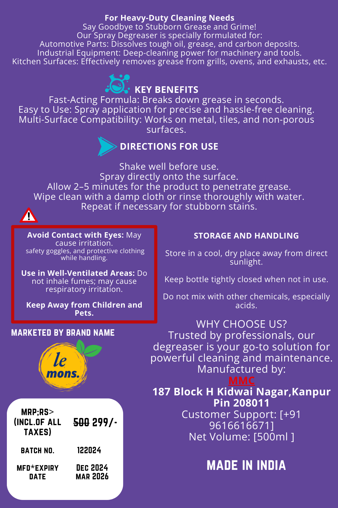 Kitchen cleaner & Oily Stain remover